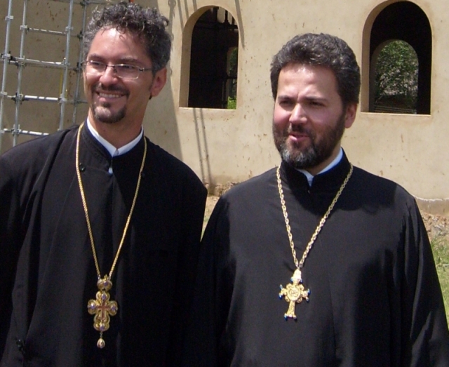 Fr Rasvan, the parish priest of St Andrew's with Fr Daniel, the priest of the neighbouring parish of St Sergius on the western side of Midrand.