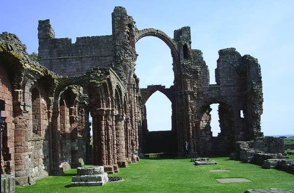 Ruins of the monastery at Lindisfarne, an important missionary centre in England. It was forcibly closed on the orders of King Henry VIII in the 1530s. 